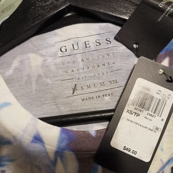 🎁🆕Guess Printed Tee Fortune & Glory Blue US XS - Picture 4 of 6